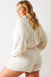 Linen Look Tie Waist Shorts