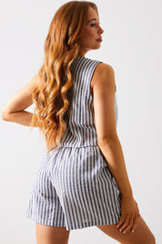 Stripe Elasticated Waist Shorts