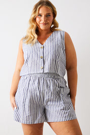 Stripe Elasticated Waist Shorts