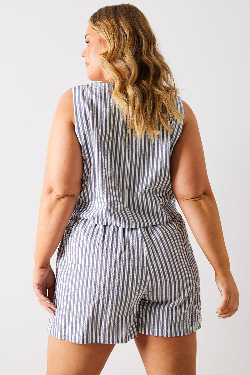 Stripe Elasticated Waist Shorts