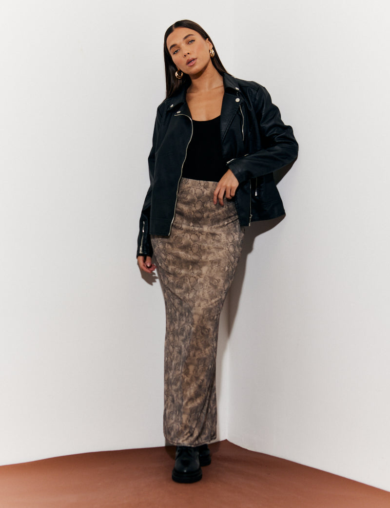 Snake Skin Printed Mesh Shirt
