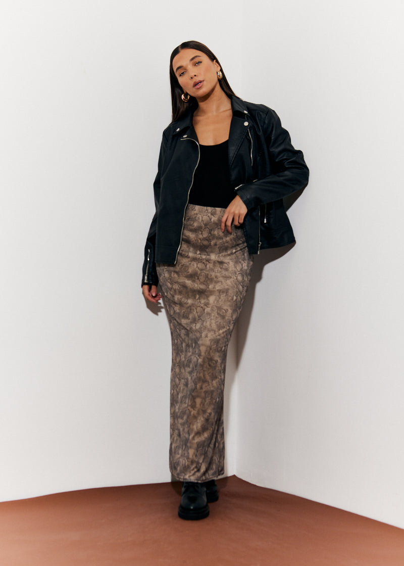 Snake Skin Printed Mesh Shirt