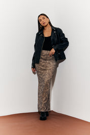 Snake Skin Printed Mesh Shirt
