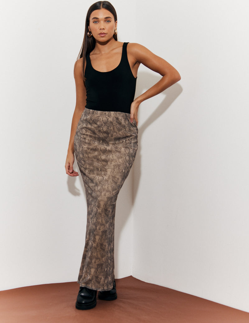 Snake Skin Printed Mesh Shirt