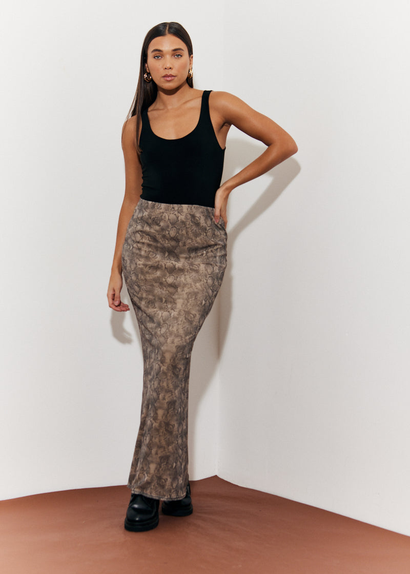 Snake Skin Printed Mesh Shirt