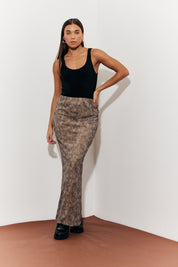Snake Skin Printed Mesh Shirt