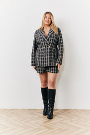 Occasion Black Boucle Check Short