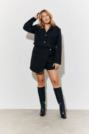 Brushed Wrap Mini Skirt