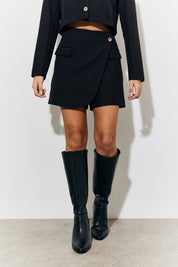 Brushed Wrap Mini Skirt