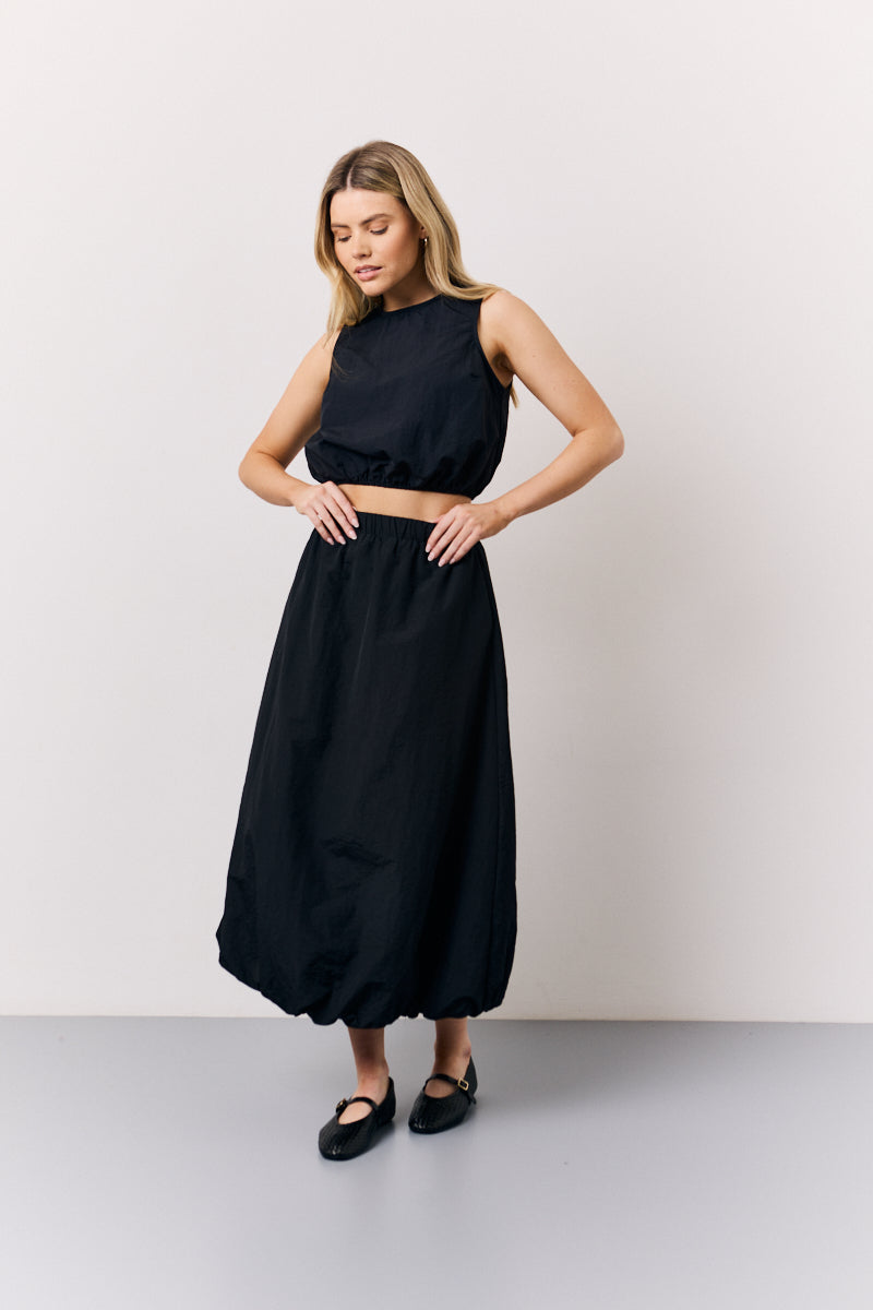 スカート oheshio balloon banding midi skirt black Balloon Maxi Skirt | MABEL LOVE – Mabel Love Co