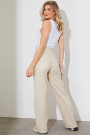 Premium Leather Look Straight Leg Trousers