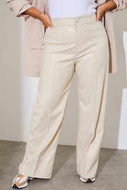 Premium Leather Look Straight Leg Trousers