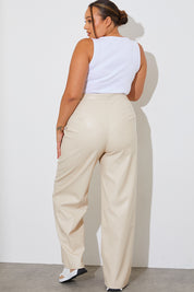 Premium Leather Look Straight Leg Trousers