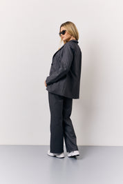 Pinstripe Wide Leg Tailored Trouser