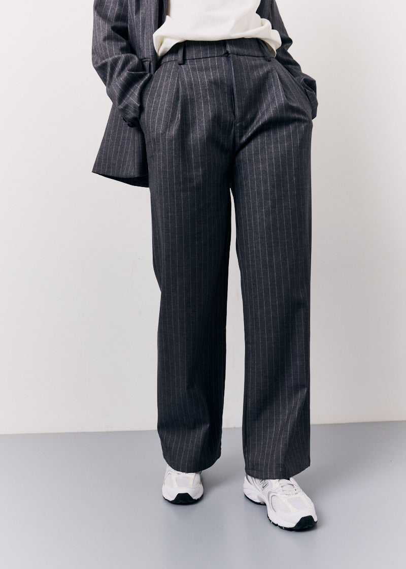Pinstripe Wide Leg Tailored Trouser