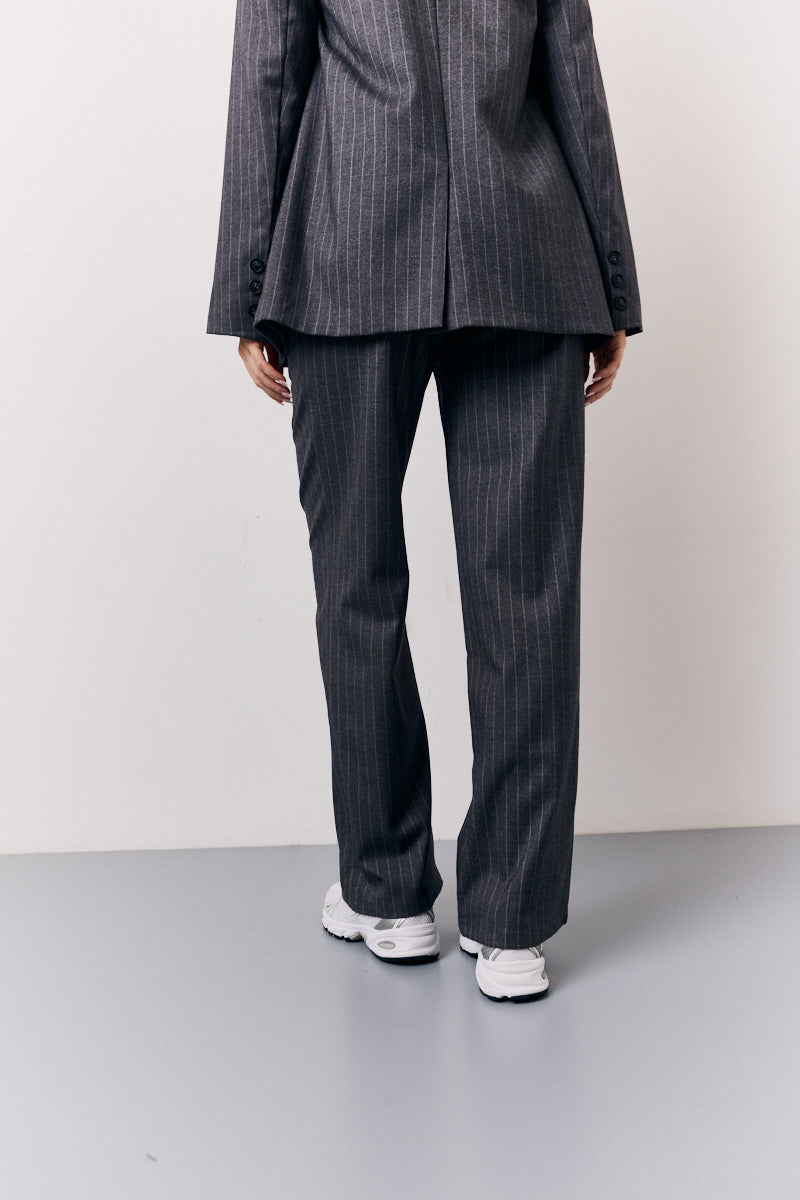 Pinstripe Wide Leg Tailored Trouser