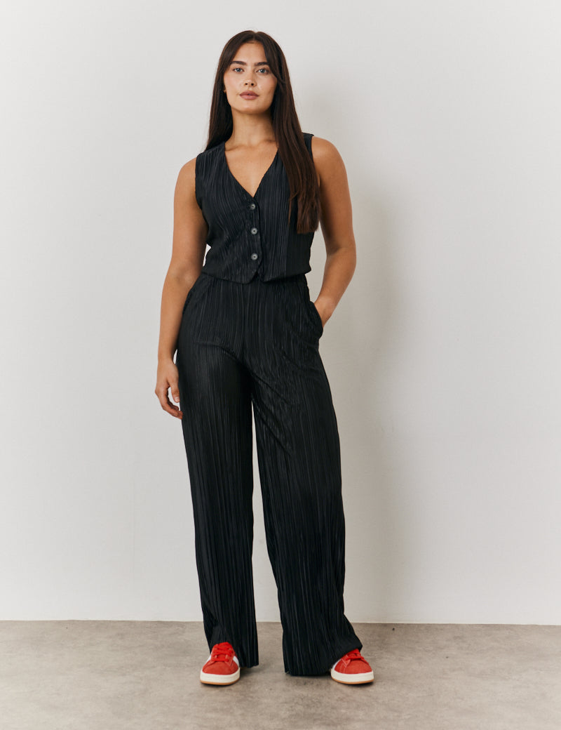 Plisse Wide Leg Co-Ord Trouser