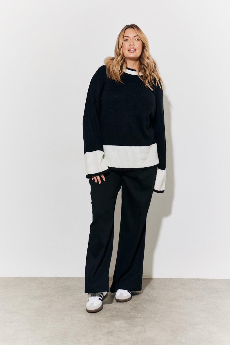 Brushed Tailored High Waist Trousers