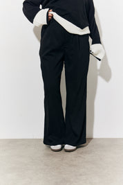 Brushed Tailored High Waist Trousers