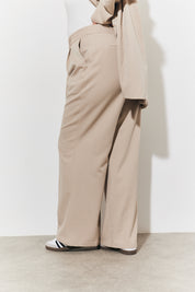Brushed Tailored High Waist Trousers