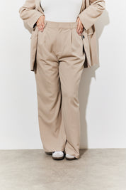Brushed Tailored High Waist Trousers