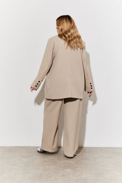 Brushed Tailored High Waist Trousers
