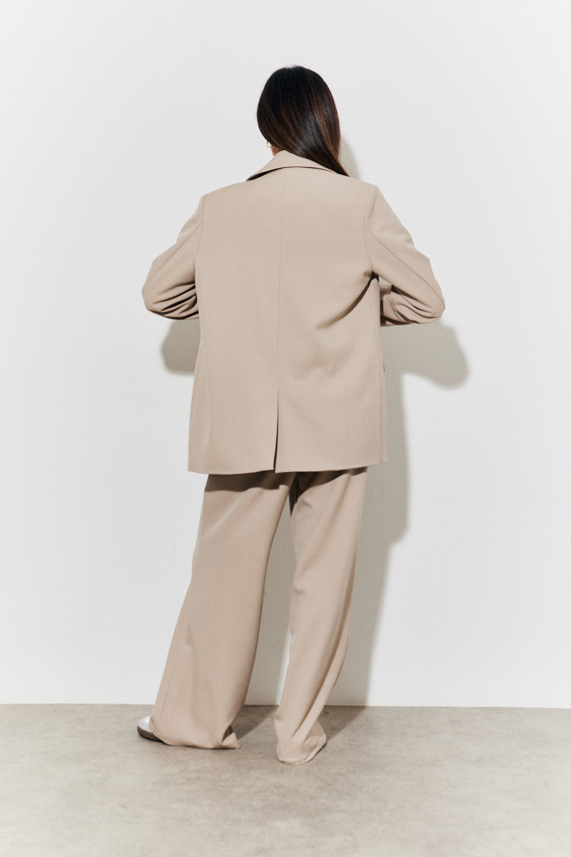 Brushed Tailored High Waist Trousers