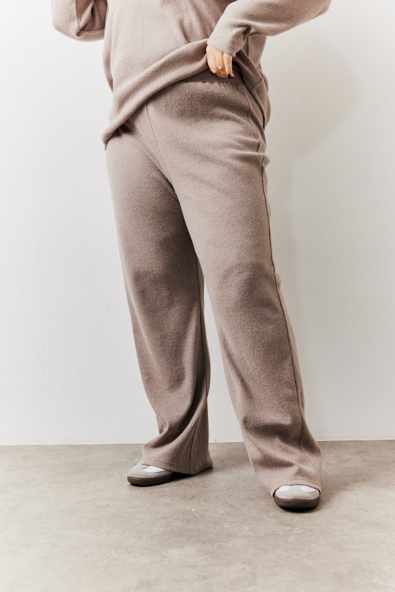 Brushed Rib Flare Leg Co Ord Trouser