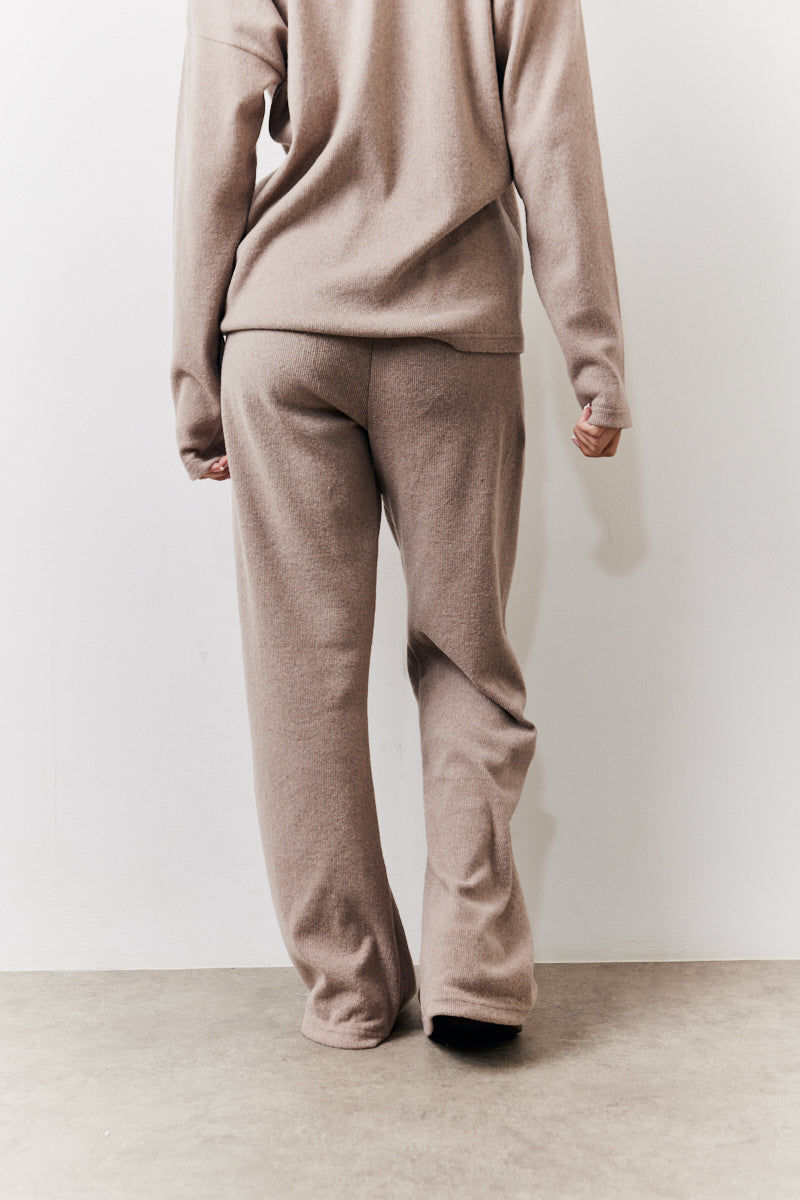 Brushed Rib Flare Leg Co Ord Trouser