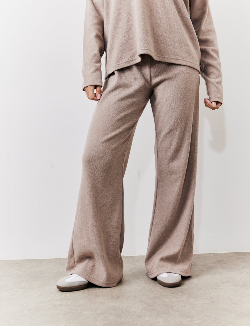 Brushed Rib Flare Leg Co Ord Trouser