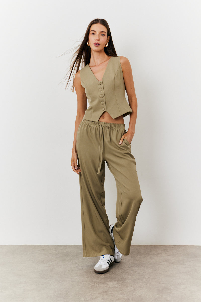 Elasticated Wide Leg Trouser