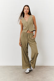 Elasticated Wide Leg Trouser