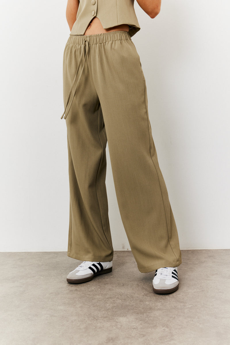 Elasticated Wide Leg Trouser