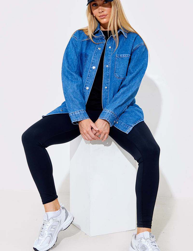 Denim Shirt With Contrast Pocket