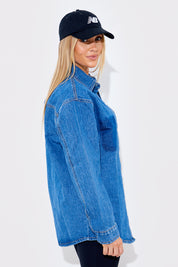 Denim Shirt With Contrast Pocket