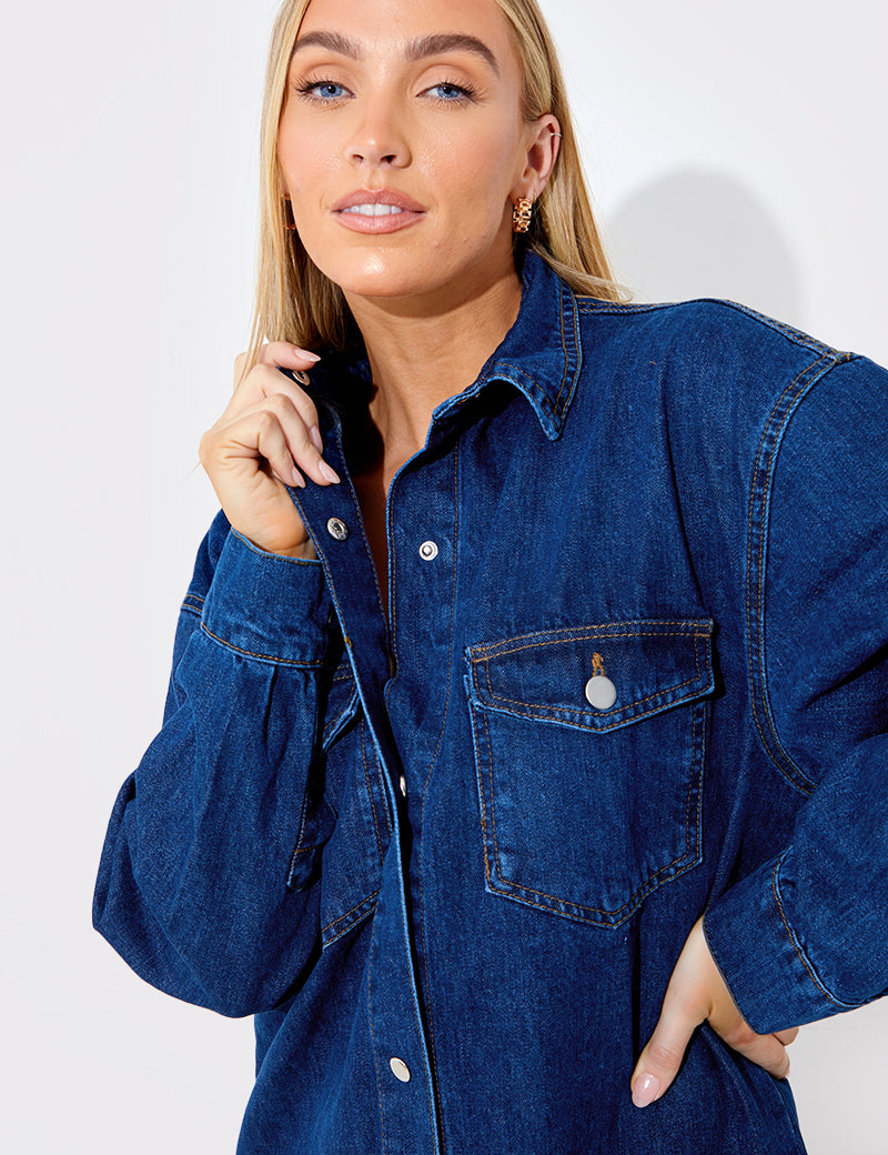 Denim Midi Shirt Dress