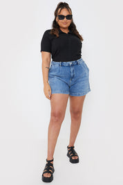 Mid Wash Denim Shorts