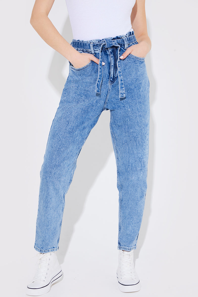 Paperbag Tie Waist Jeans