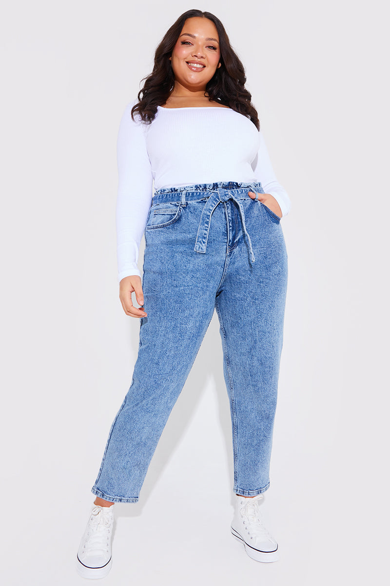 Paperbag Tie Waist Jeans