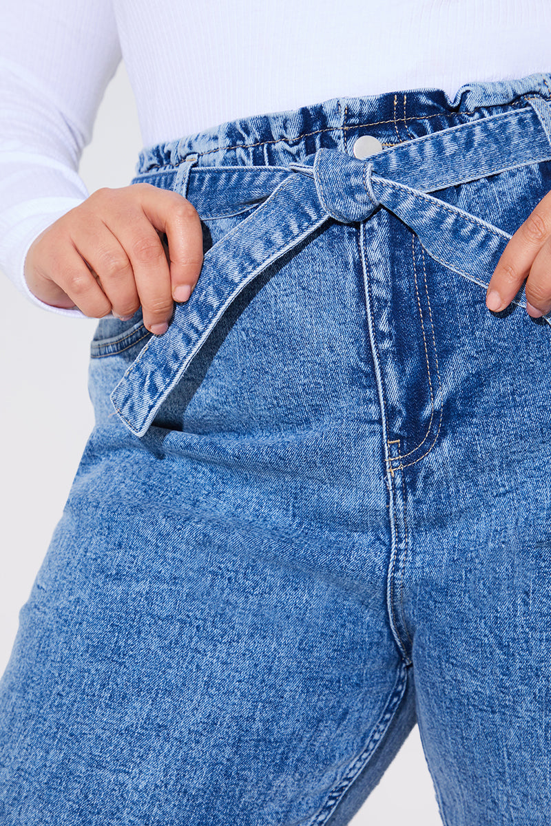 Paperbag Tie Waist Jeans