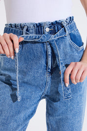 Paperbag Tie Waist Jeans