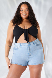 Light Wash Denim Mom Short
