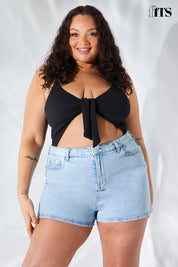 Light Wash Denim Mom Short