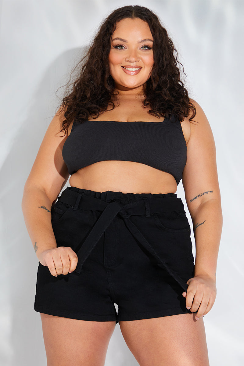 Denim Paper Bag Short – InTheStyle