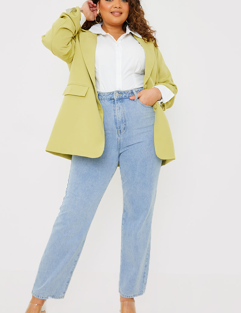 Light Wash Straight Leg Jeans
