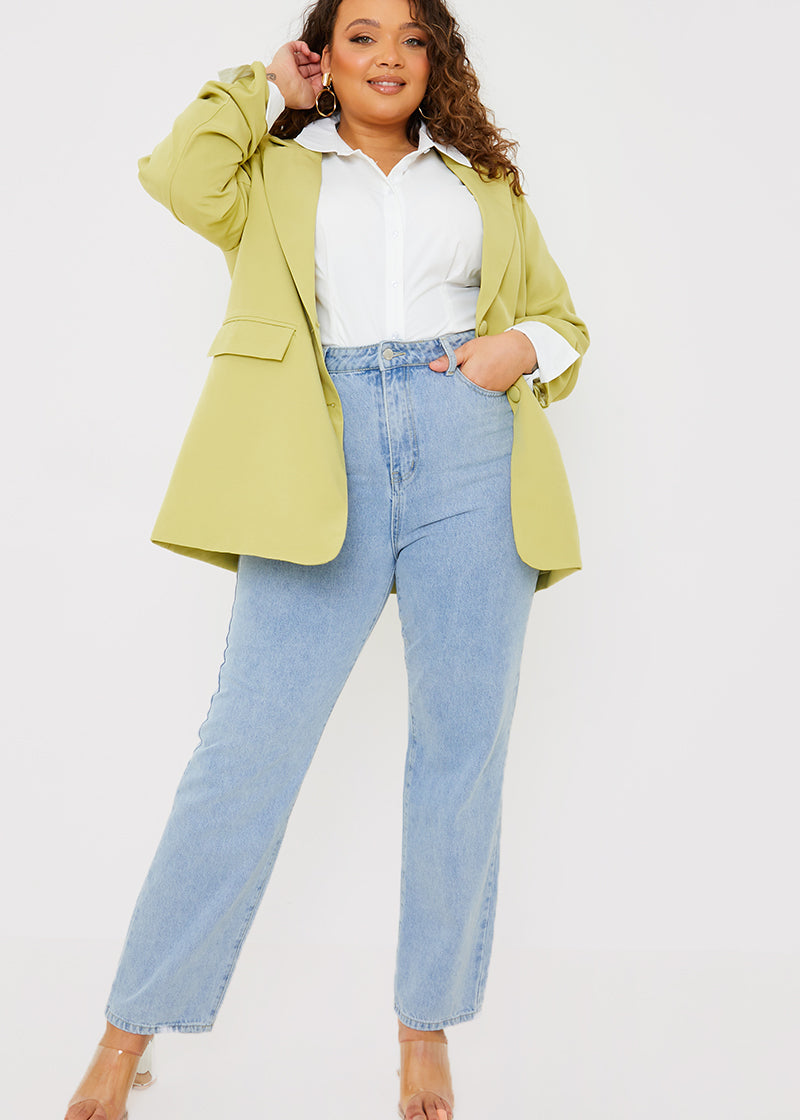 Light Wash Straight Leg Jeans