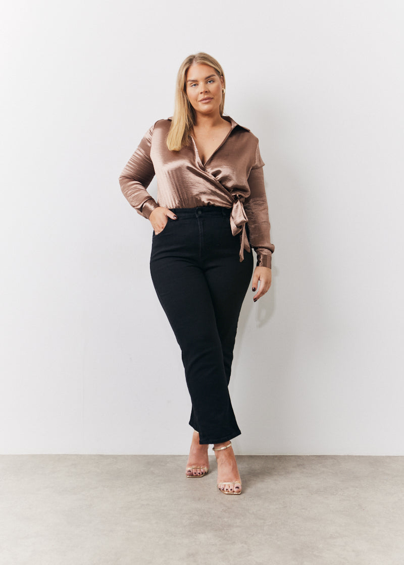Straight Leg High Rise Ankle Grazer Jeans