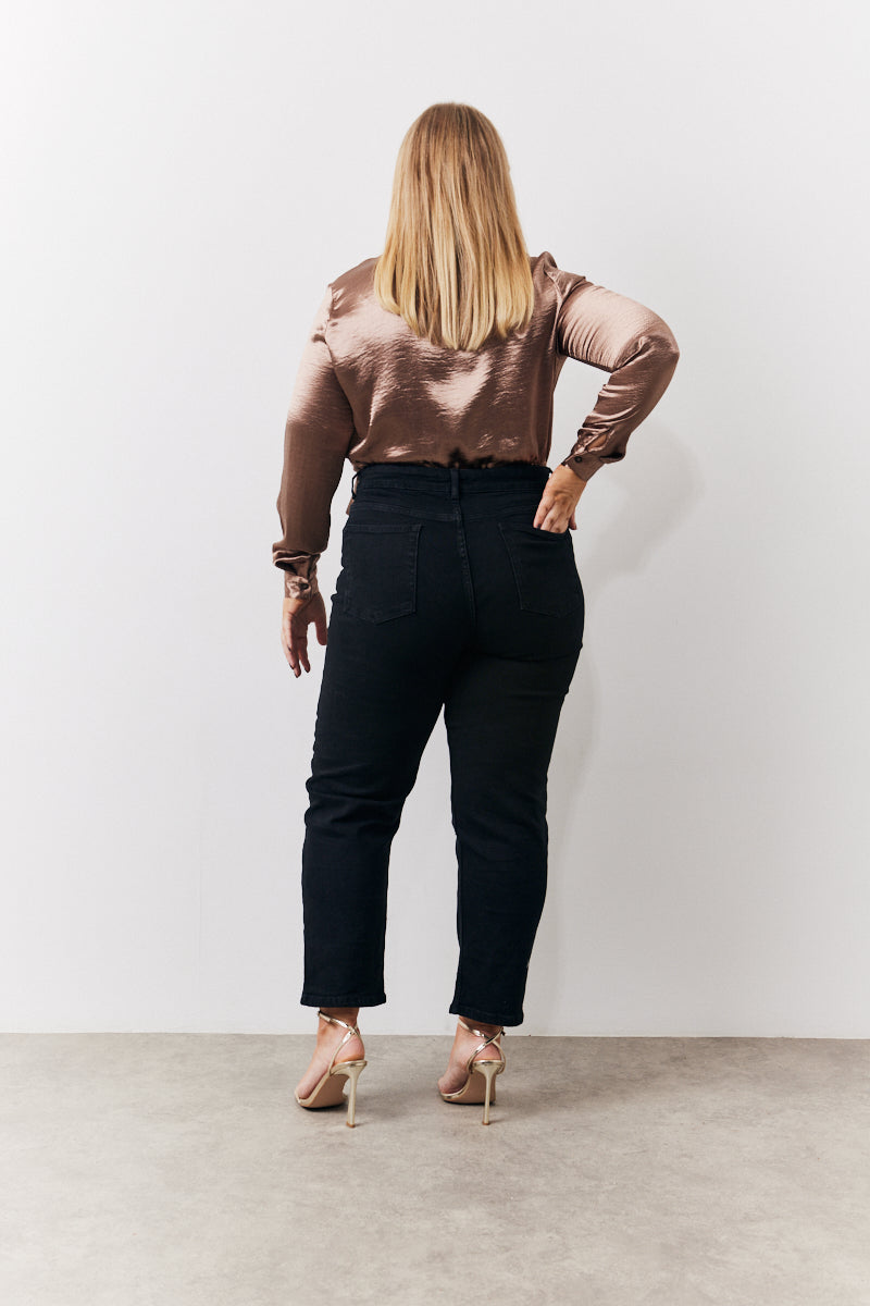 Straight Leg High Rise Ankle Grazer Jeans