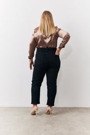 Straight Leg High Rise Ankle Grazer Jeans