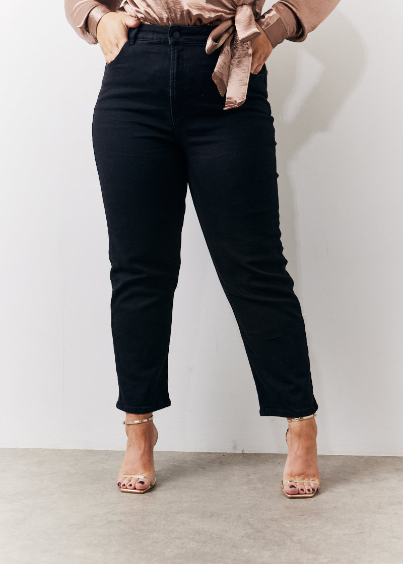 Straight Leg High Rise Ankle Grazer Jeans